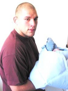 Dad Perry with new son Perrycito